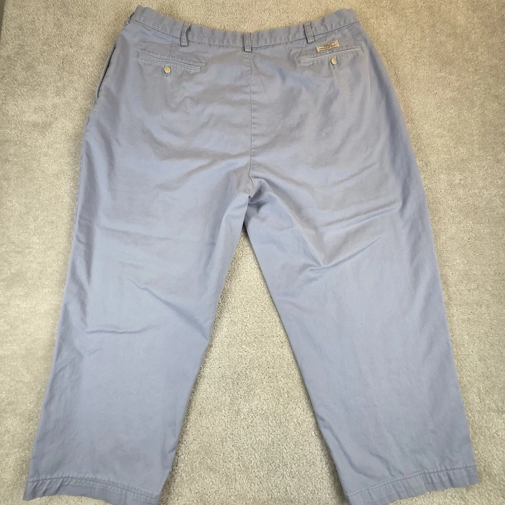 VTG Polo Ralph Lauren Andrew Pants Men's 42x30 (38x25) Blue Chino‎ Pleated Short